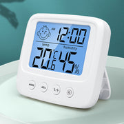Digital Thermometer and Hygrometer with Clock, Accurate Temperature and Humidity Monitor, Battery Operated