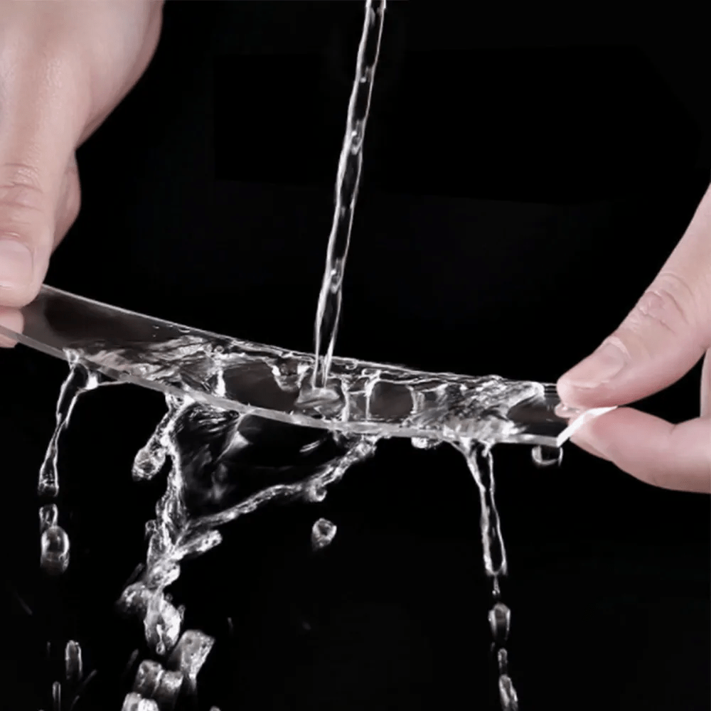 Прозрачная нанолента - моющаяся, многоразовая, двухсторонняя клейкая лента - нано-наклейка, не оставляющая следов - съемный универсальный клей для дисков