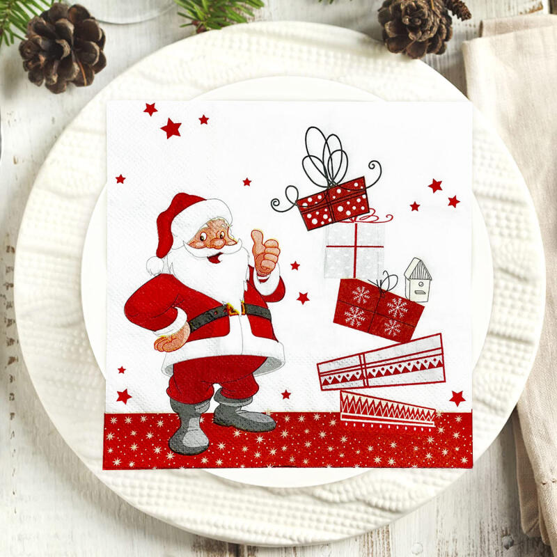 20 Christmas Santa Napkins Disposable Paper Holiday Party Supplies