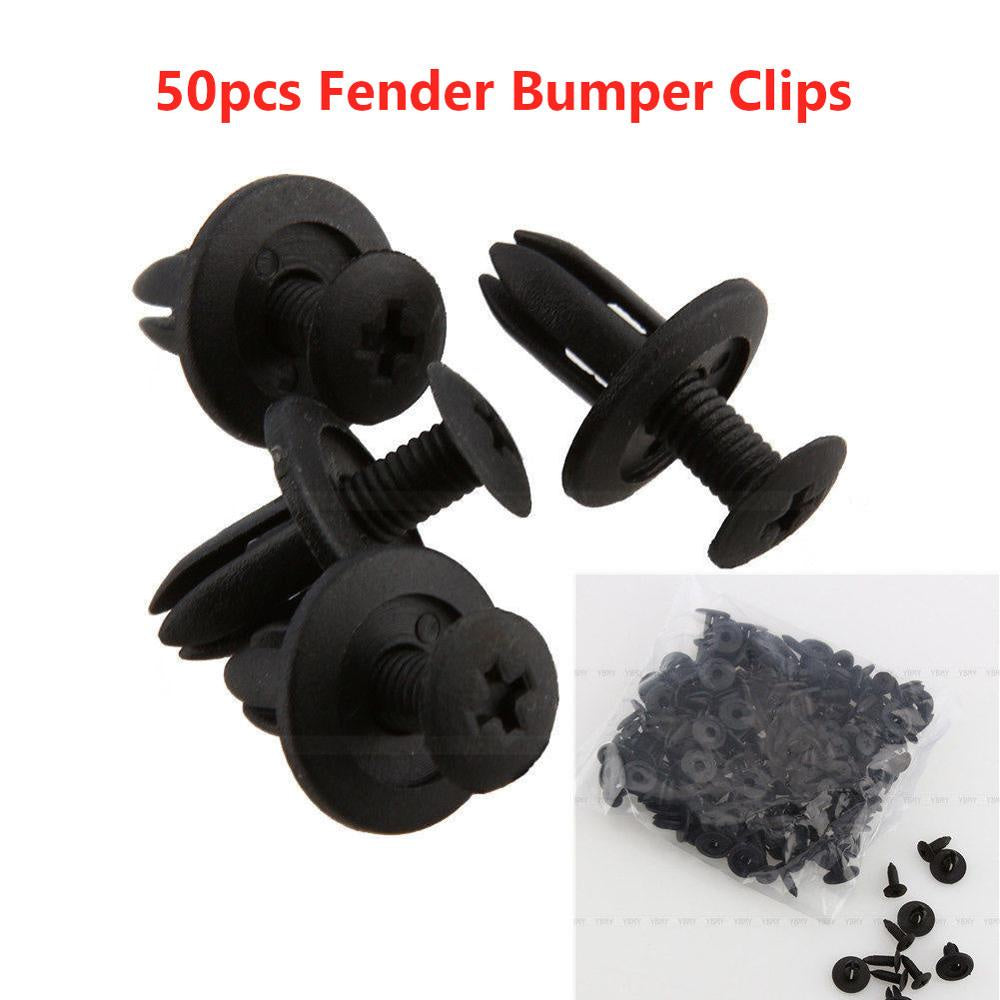 50Pcs 6mm Black Plastic Push Rivets Auto Trim Panel Fasteners for Car Interior
