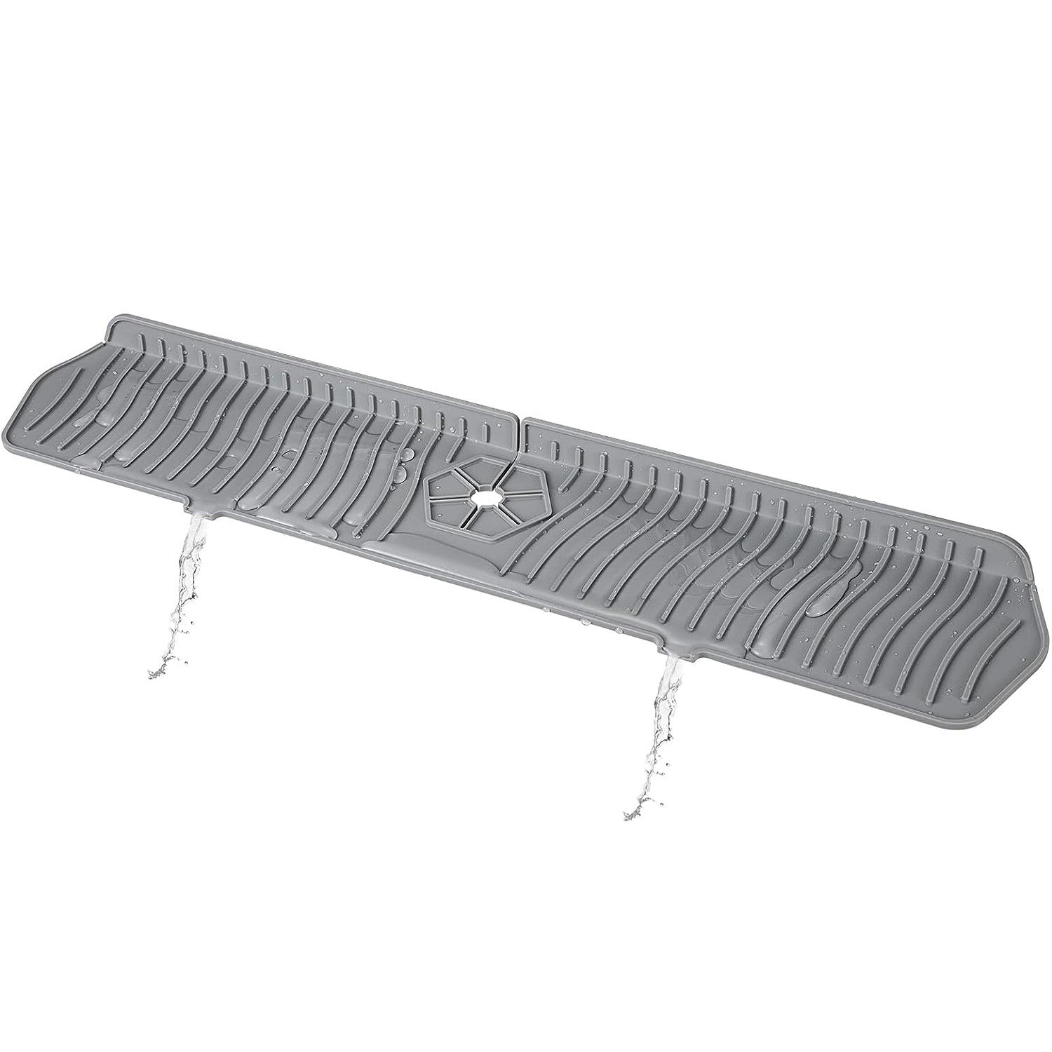 Tapete de silicona para fregadero de cocina impermeable, drenaje y organización para secado y almacenamiento de esponjas