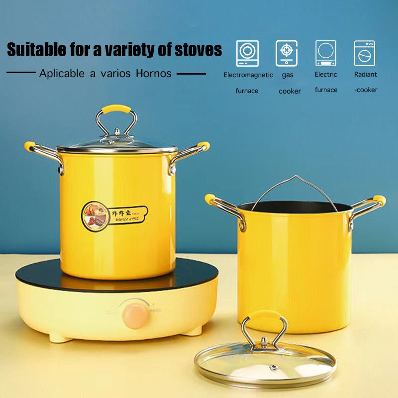 Small tempura frying pot for induction cooker gas stove
