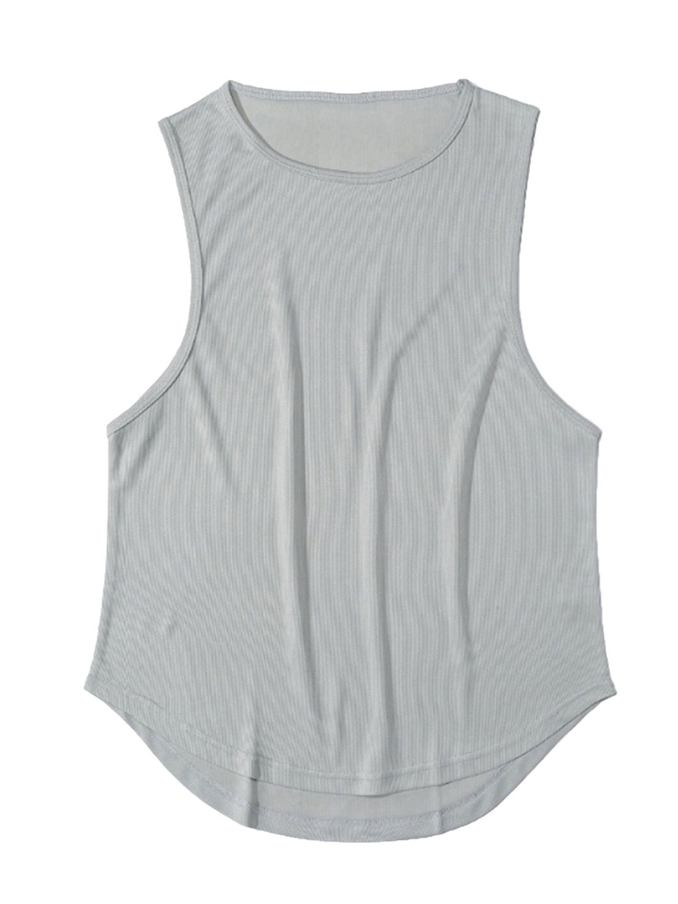 Men's Summer Breathable Polyester Tank Top with "Never Give Up" Print for Workout and Basketball