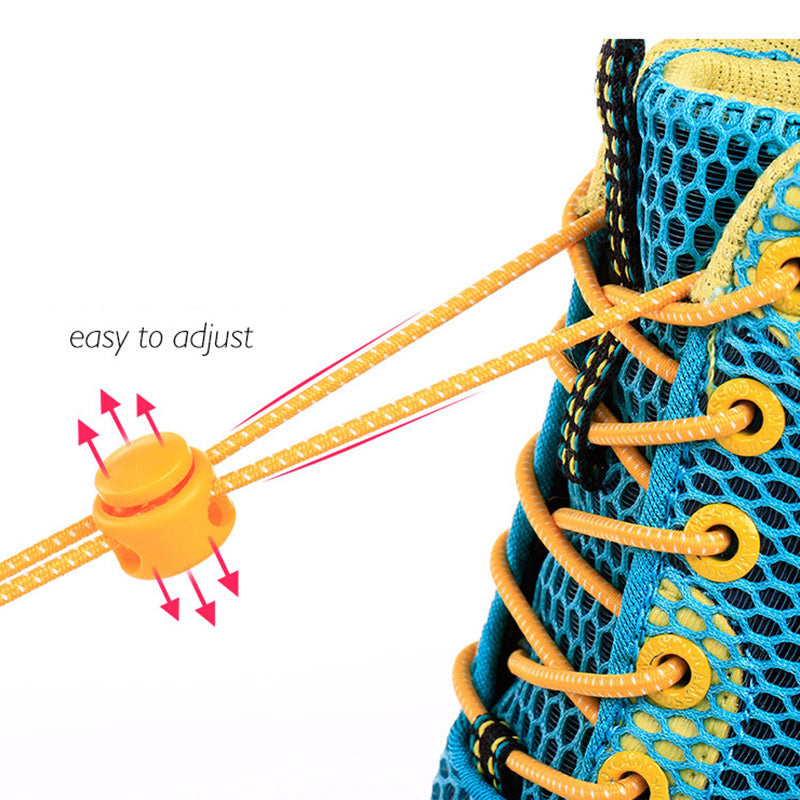 No-Tie Elastic Shoelaces for Sneakers, 12 Colors, Quick Lock, Stretchy
