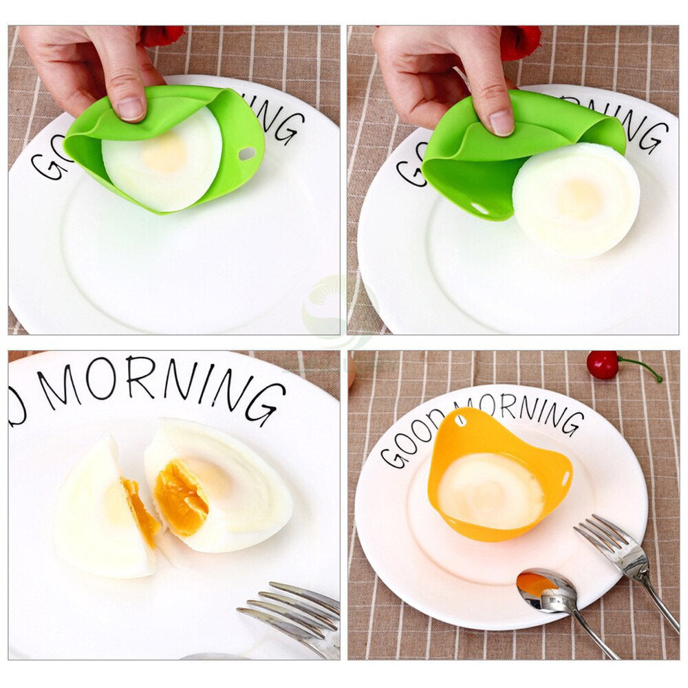 Silicone Egg Boiler Steamer Cooker Egg Holder Random Color for Kitchen