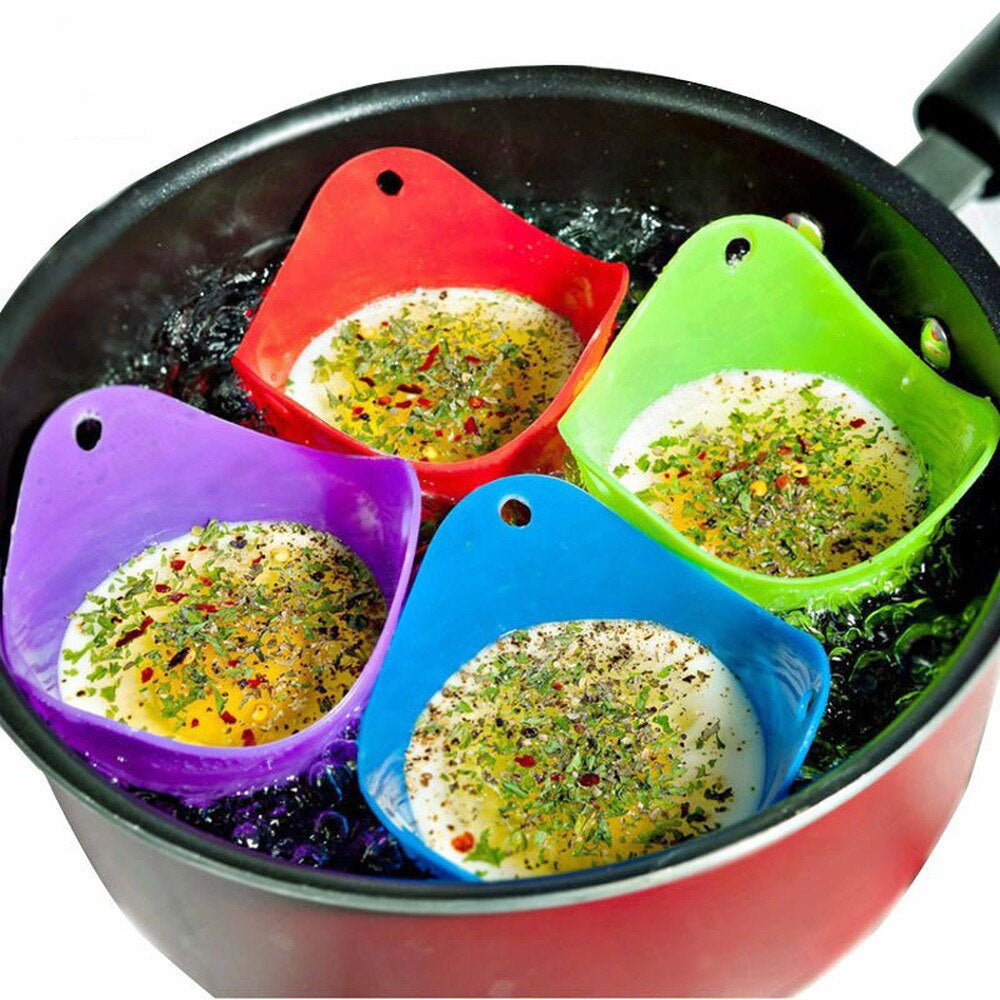Silicone Egg Boiler Steamer Cooker Egg Holder Random Color for Kitchen