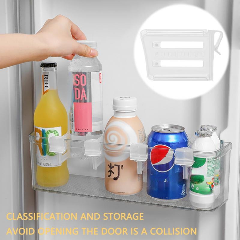 4Pcs Extendable Plastic Refrigerator Organizer Racks Food Storage Divider Kitchen Shelf Divider