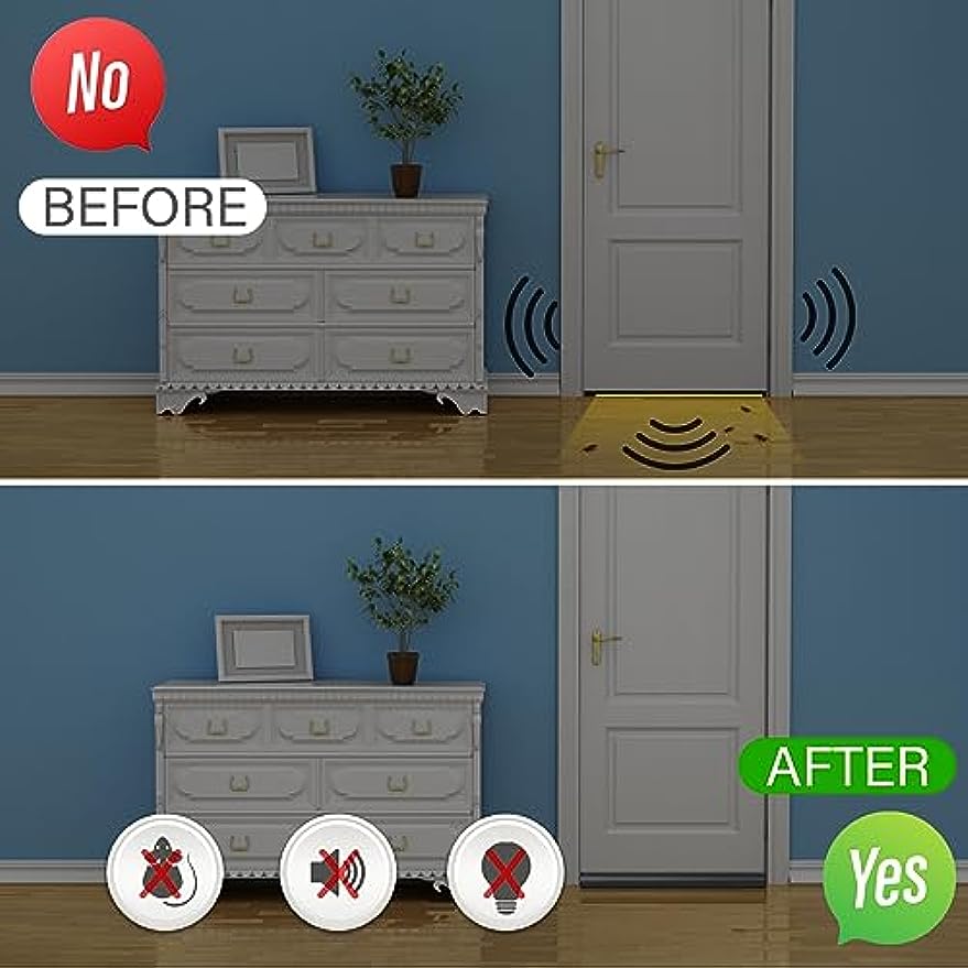 Ovoz, yorug'lik va havo o'tkazmaydigan sozlanadigan eshik osti shamollatish to'siq yopiqligi