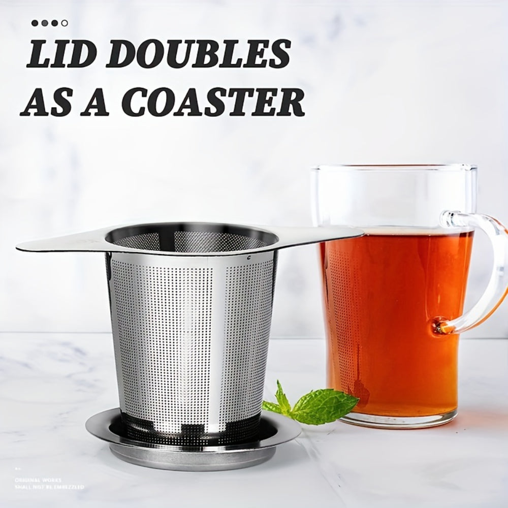 Set of 2 Stainless Steel Tea Infusers Large Capacity Dual Handles for Loose Leaf Tea and Coffee