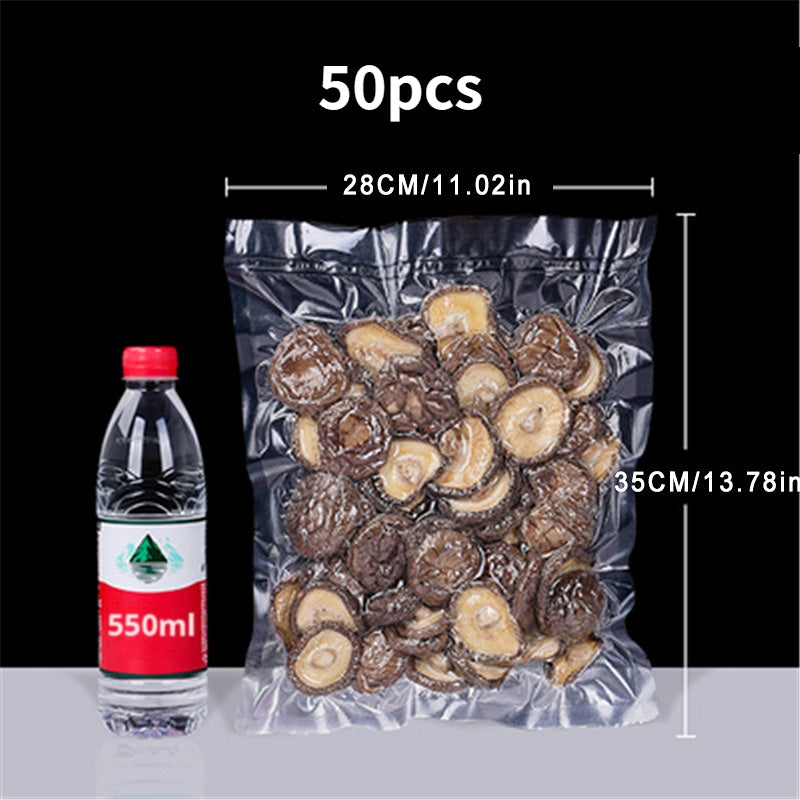 Vacuum Sealer Bags 50 Pack No Cutting Food Storage Sealing for Sous Vide Kitchen