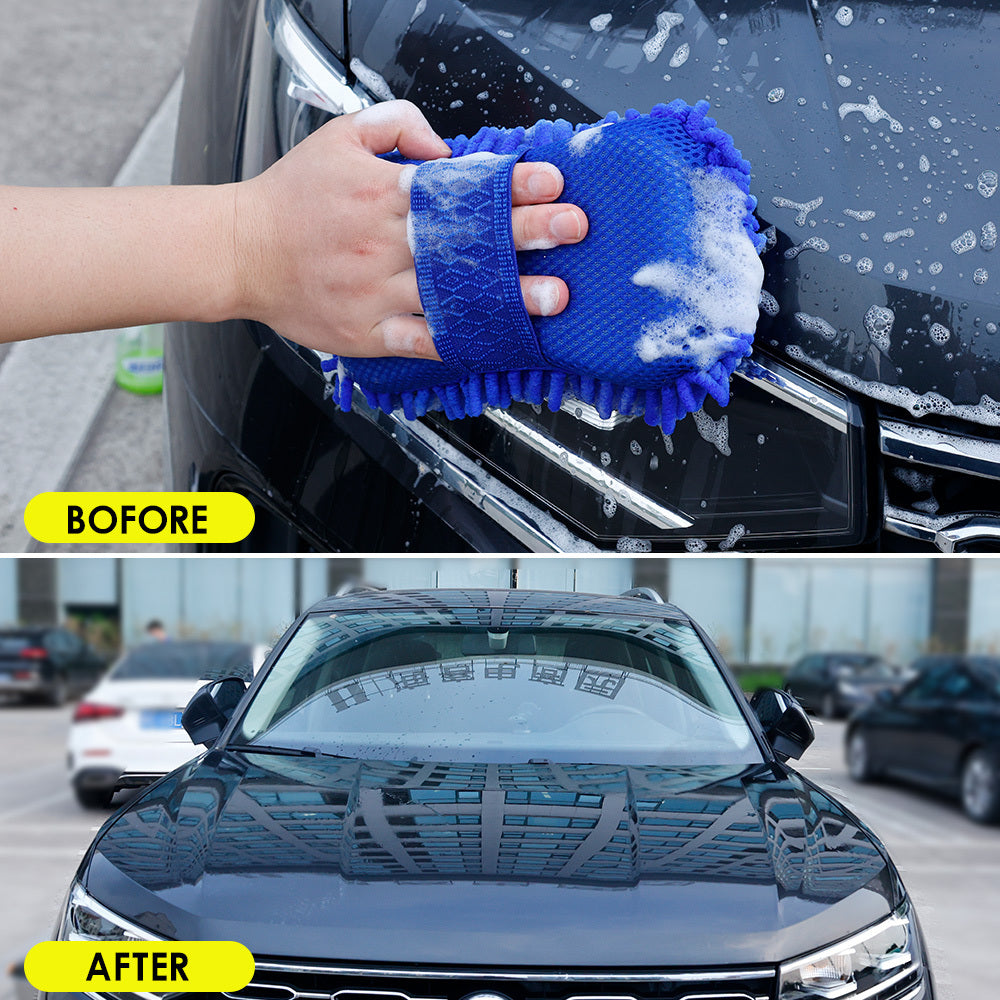 Microfiber Car Cleaning Sponge Brush for Vehicles Motorcycles and Surfaces Blue