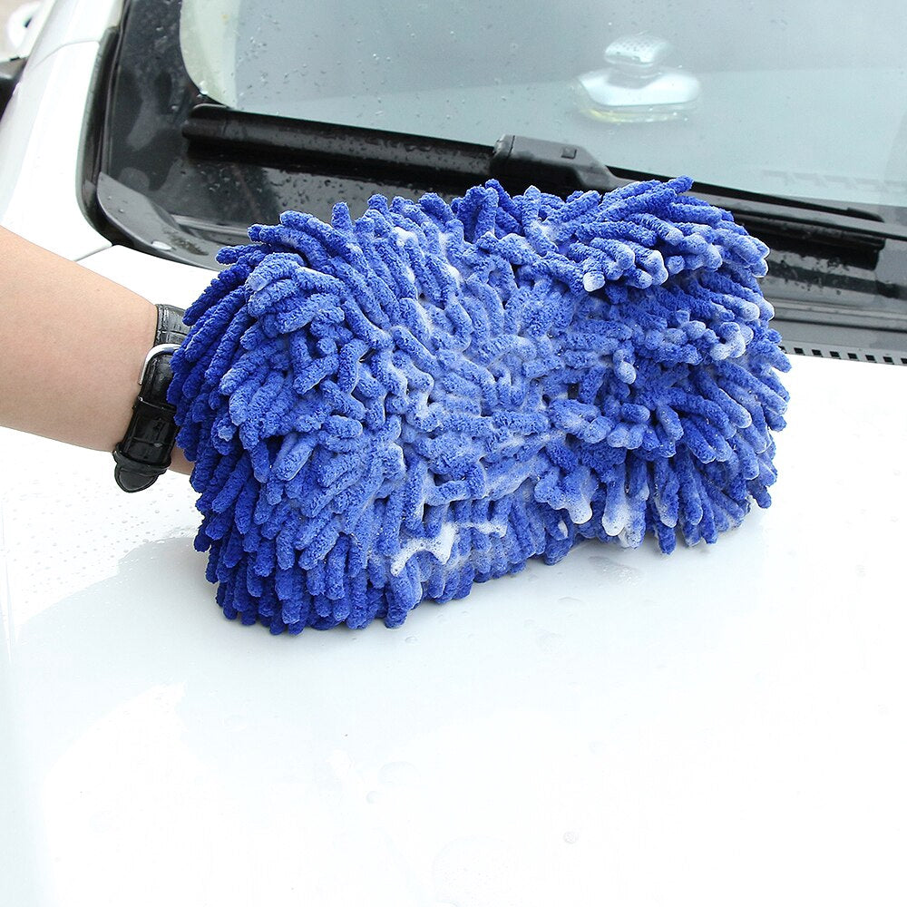 Microfiber Car Cleaning Sponge Brush for Vehicles Motorcycles and Surfaces Blue