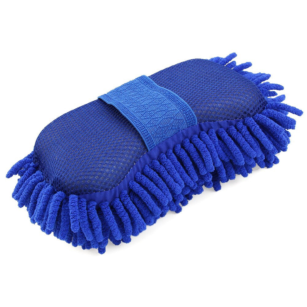 Microfiber Car Cleaning Sponge Brush for Vehicles Motorcycles and Surfaces Blue