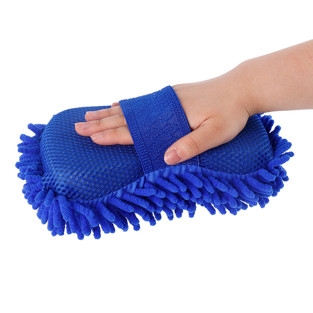 Microfiber Car Cleaning Sponge Brush for Vehicles Motorcycles and Surfaces Blue