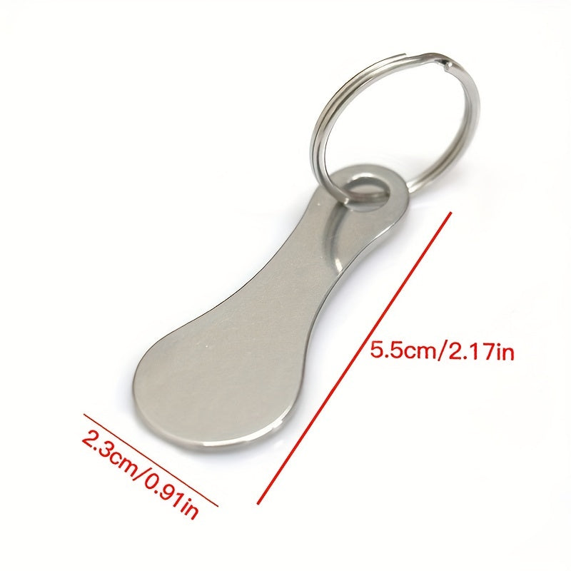 Stainless Steel Keychain with Shopping Cart Token Buckle for Supermarket Shopping