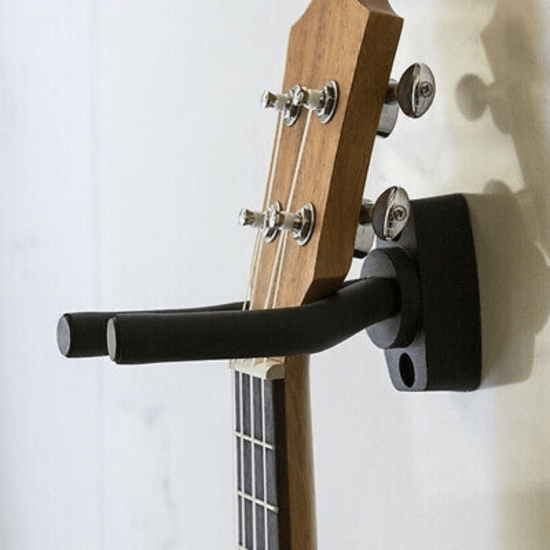 Ganchos ajustables en negro para pared para guitarra para instrumentos acústicos y eléctricos