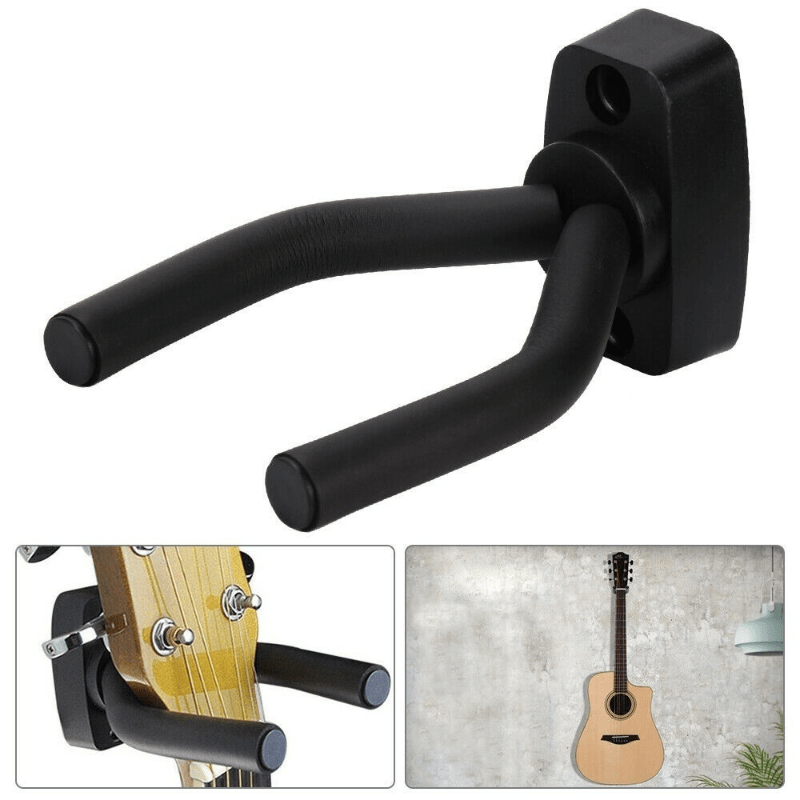 Ganchos ajustables en negro para pared para guitarra para instrumentos acústicos y eléctricos