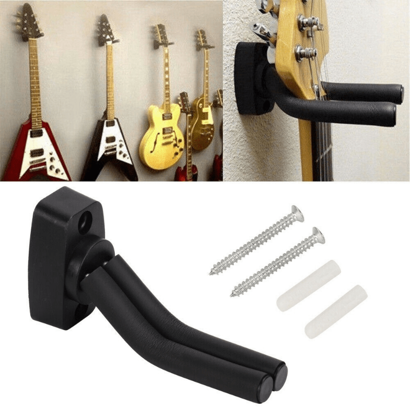 Ganchos ajustables en negro para pared para guitarra para instrumentos acústicos y eléctricos