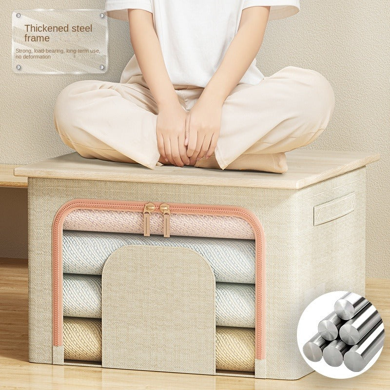 Koʻchiriladigan saqlash qutisi, shaffof poʻlat ramkali, shkafni tartibga solish uchun, katta sigʻimli kiyimlar saqlash