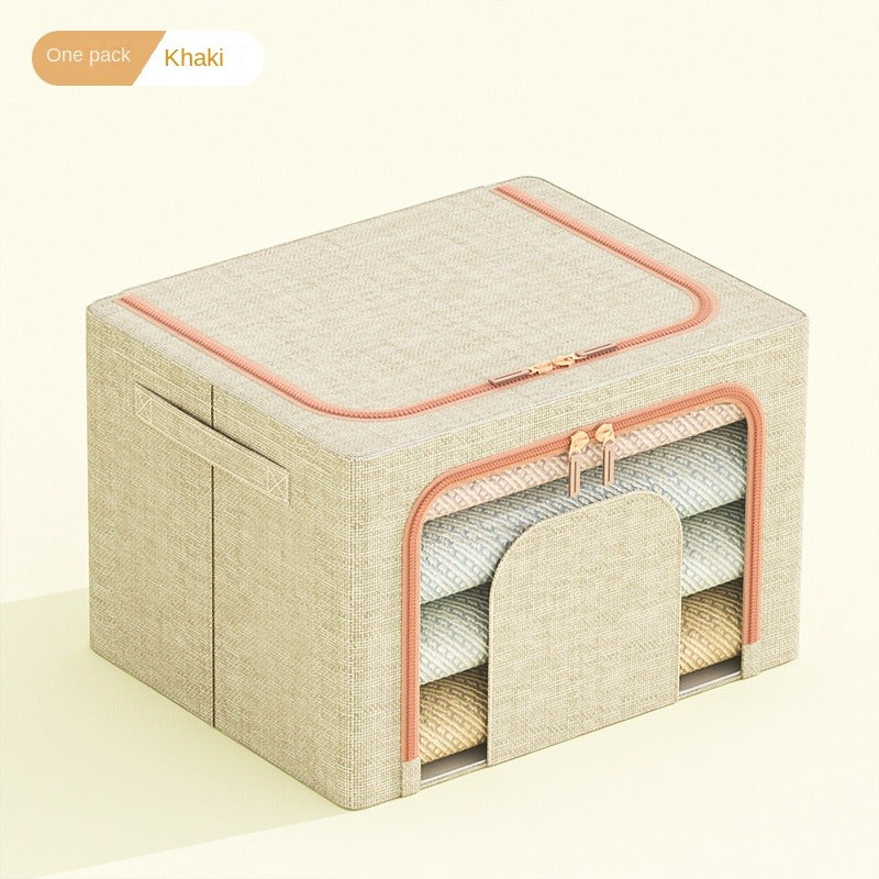 Koʻchiriladigan saqlash qutisi, shaffof poʻlat ramkali, shkafni tartibga solish uchun, katta sigʻimli kiyimlar saqlash