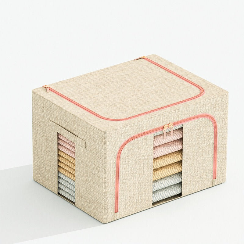 Koʻchiriladigan saqlash qutisi, shaffof poʻlat ramkali, shkafni tartibga solish uchun, katta sigʻimli kiyimlar saqlash