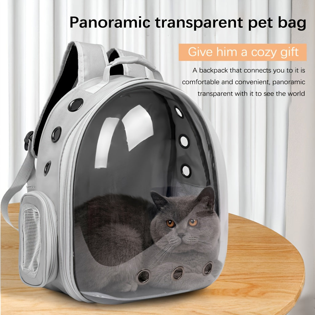 Transparent Cat Backpack Carrier for Large Cats Breathable Zipper Closure Double Shoulder Straps