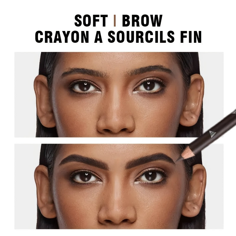 Set de delineador de ojos y lápiz para cejas impermeable para mujer, de larga duración, mate natural