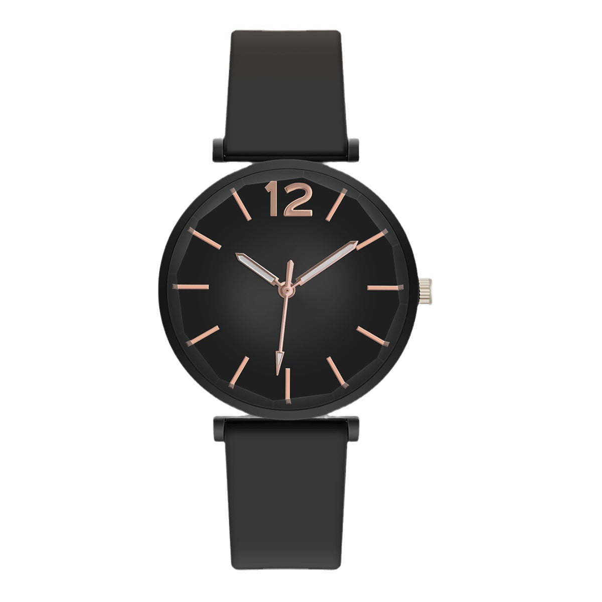Women's Retro Gradient Dial Quartz Silicone Watch with Round Analog Display