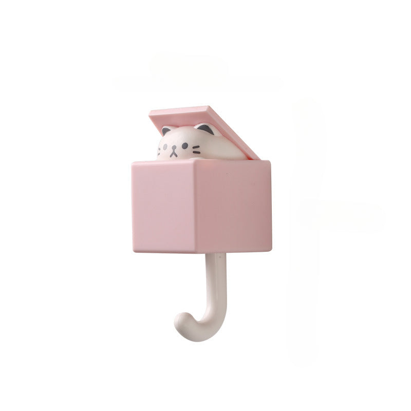 Juego de ganchos retráctiles para pared de gatos, ganchos adhesivos no dejan marcas para llaves, abrigos, baño, cocina, oficina