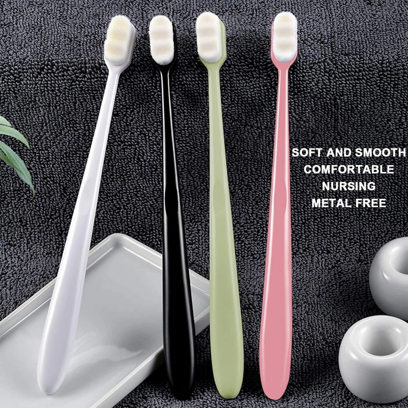 Adult Extra Soft Nano Toothbrush Pack of 4-24 with 20000 Bristles