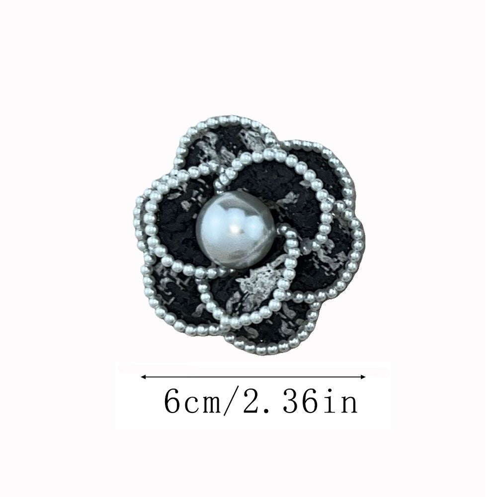 Flower-Shaped Brooch with Faux Pearl for Clothing Retro Style