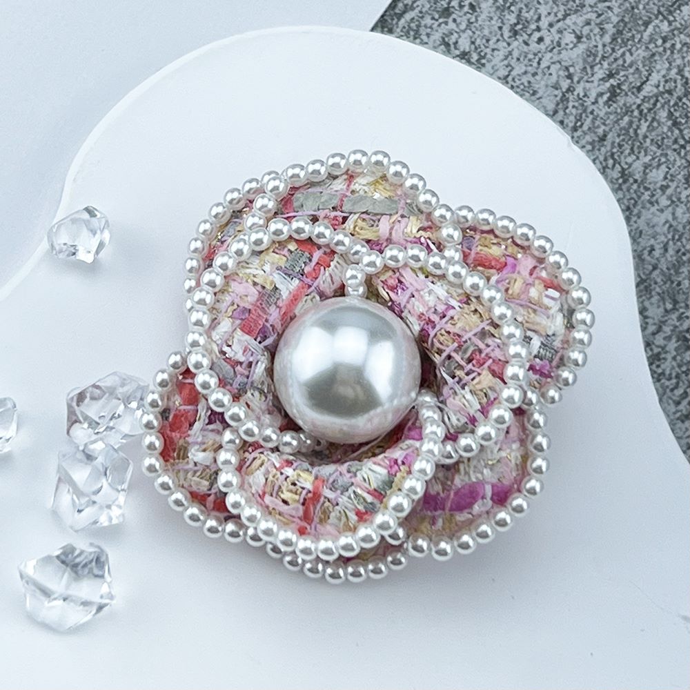 Flower-Shaped Brooch with Faux Pearl for Clothing Retro Style