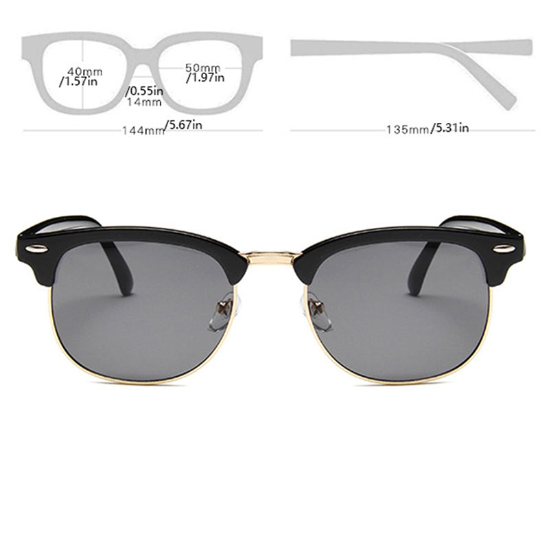 Роскошные полузакрытые ретро-стильные очки для мужчин и женщин с рамой из железного сплава и линзами AC