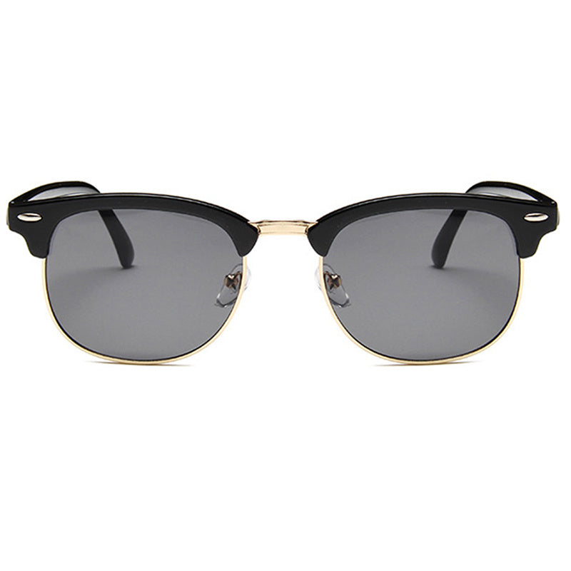 Luxury Semi-Rimless Retro Fashion Glasses for Men and Women Iron Alloy Frame AC Lenses