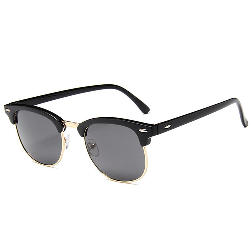 Luxury Semi-Rimless Retro Fashion Glasses for Men and Women Iron Alloy Frame AC Lenses