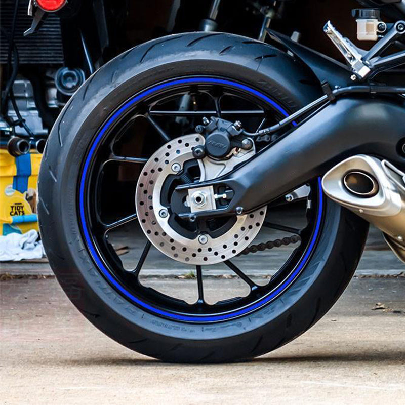 Mototsikl g'ildirak chetligi lenta yorituvchi decal universal 43-46cm kumush