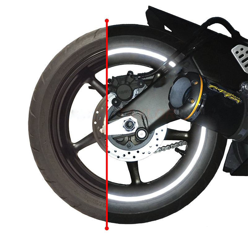 Mototsikl g'ildirak chetligi lenta yorituvchi decal universal 43-46cm kumush