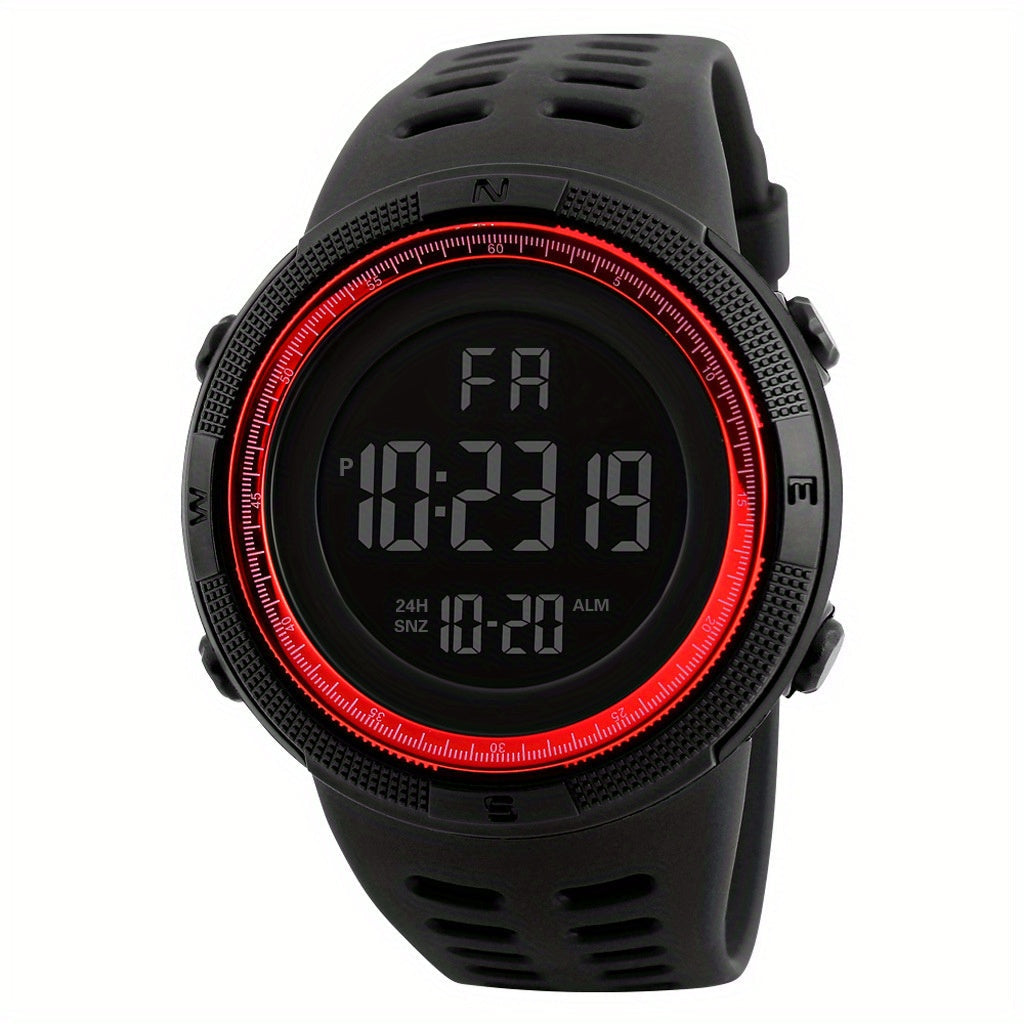 Men's Digital Watch Oversized Dial Glow-in-the-Dark Alarm Silicone Strap Not Waterproof