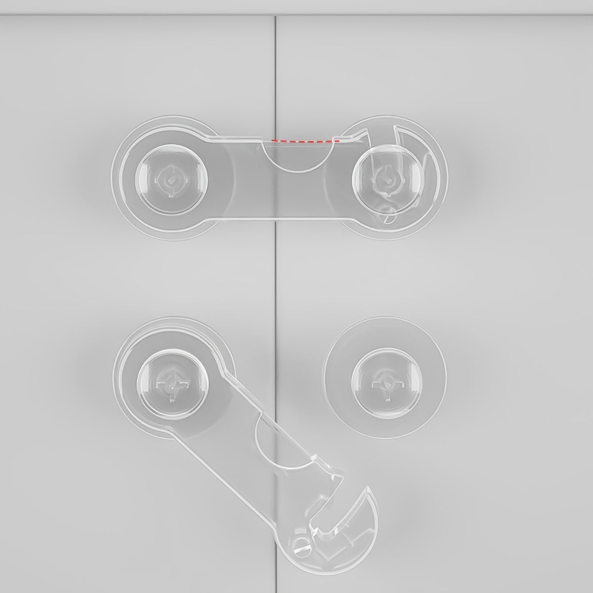 Set of 5 Childproof Safety Locks BPA-Free Transparent Plastic for Cabinets and Doors