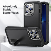 Heavy Duty Rugged Shockproof Phone Case for iPhone 15 Pro Max 14 13 Pro with Dual Layer Protection and Stand