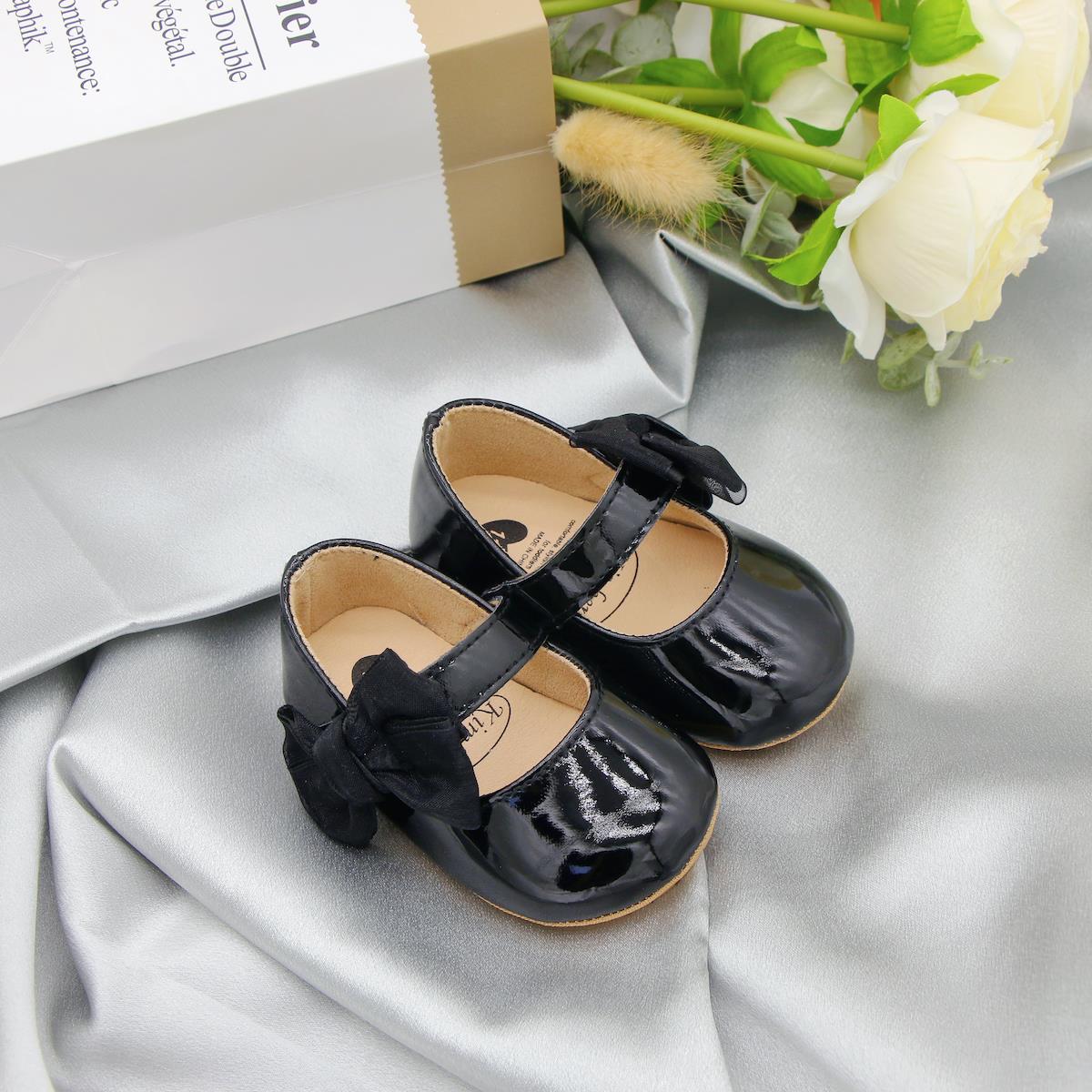 Kichkina qizlar uchun Mary Jane poyabzali, bowknot, sirg‘ali, sirg‘ali, bahor va kuz uchun tekis tagli
