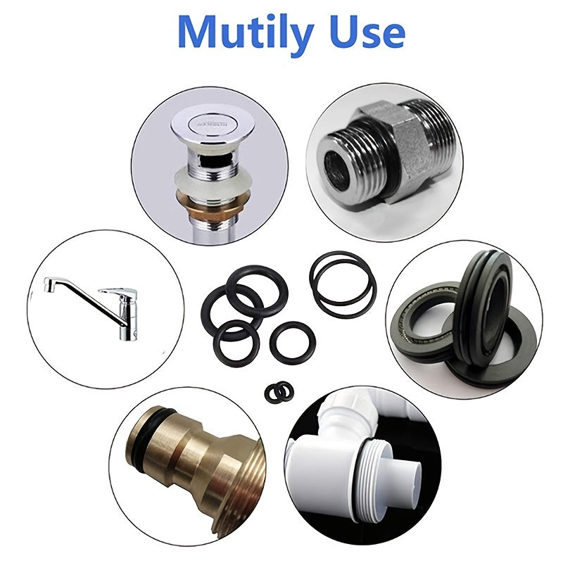 Набор резинок O-Ring в ассортименте с 18 размерами, идеален для автомобильного ремонта, сантехники и соединений для воздуха и газа.