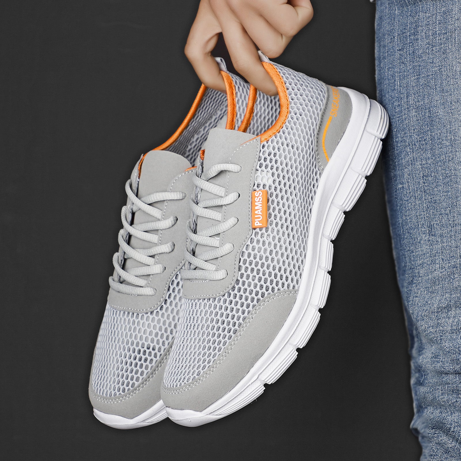 Men's Breathable Non-Slip Lace-Up Sneakers for Outdoor Activities