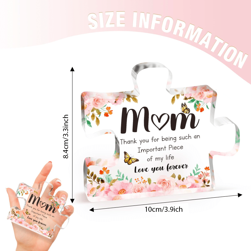 Engraved Acrylic Puzzle Plaque for Birthday Gift for Mom