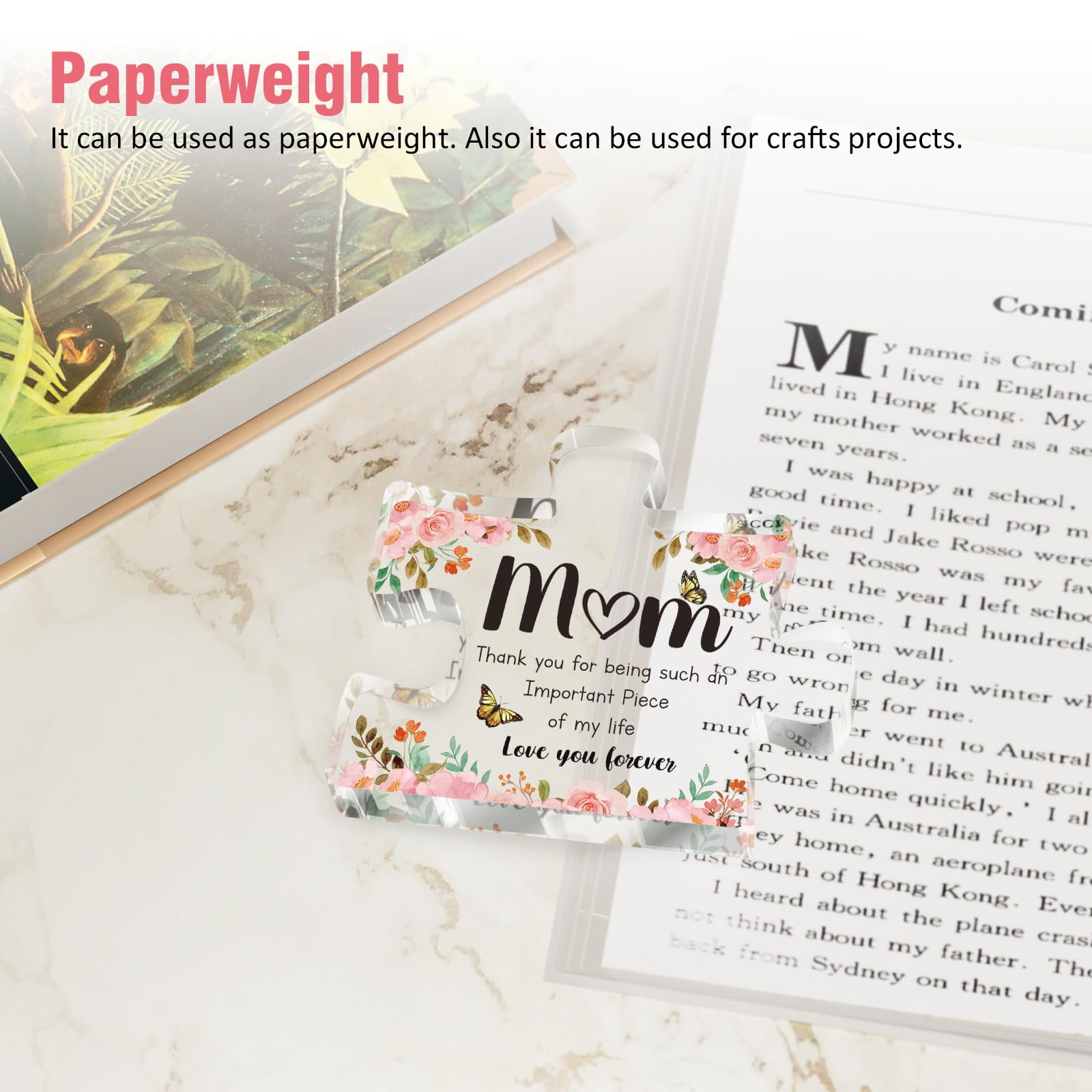 Engraved Acrylic Puzzle Plaque for Birthday Gift for Mom