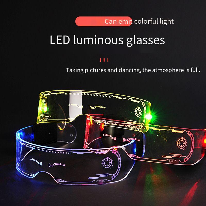 LED Glasses Punk Style with 7 Colors Light Up for Parties