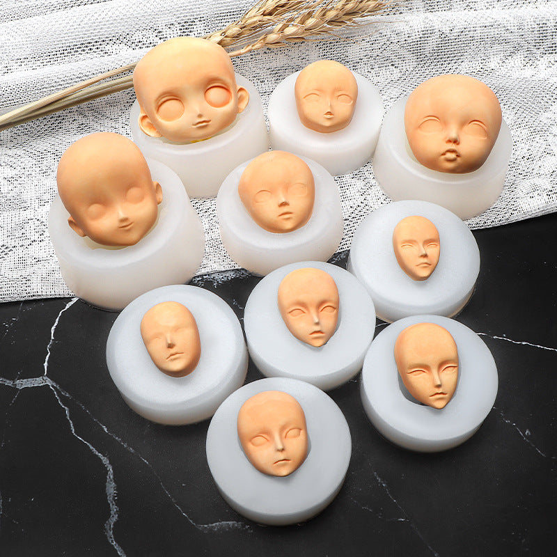 Molde de silicona con forma de cara para fondant, chocolate, gummy, jabón, velas
