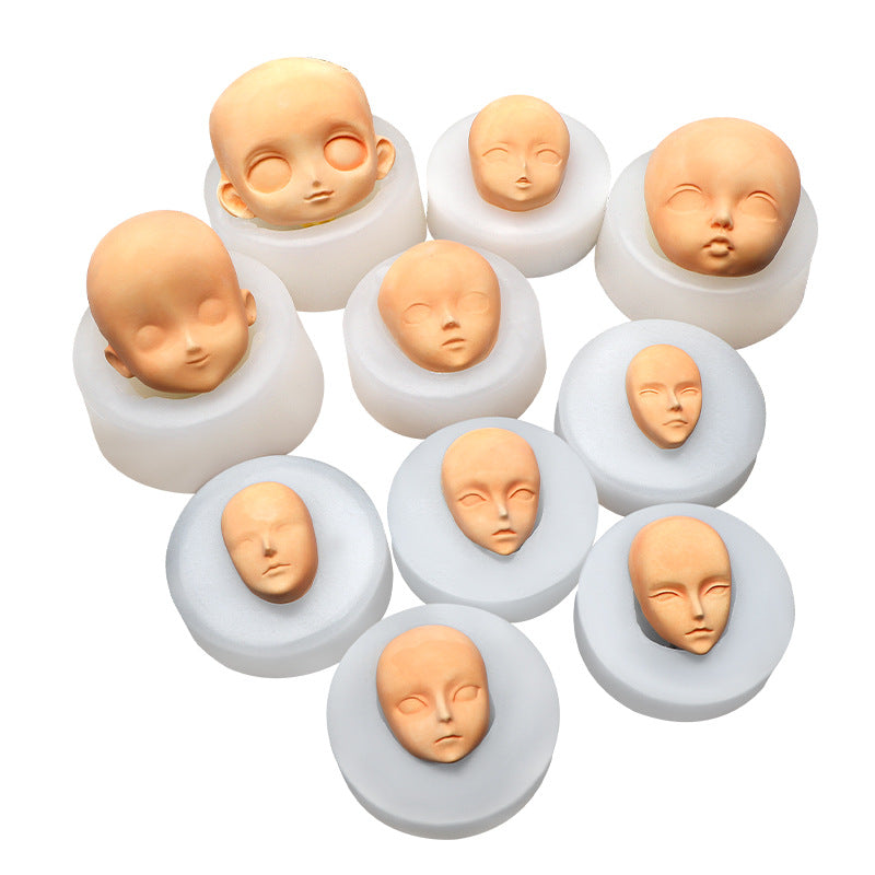 Molde de silicona con forma de cara para fondant, chocolate, gummy, jabón, velas