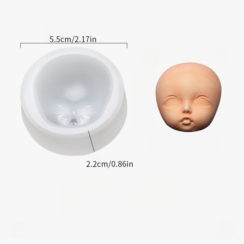 Molde de silicona con forma de cara para fondant, chocolate, gummy, jabón, velas