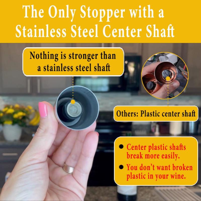 Naychali po'lat vino shishasi to'plami, yangi, qayta ishlatiladigan muhr uchun silikon muhr bilan. Vino saqlash uchun ideal sovg'a to'plami.